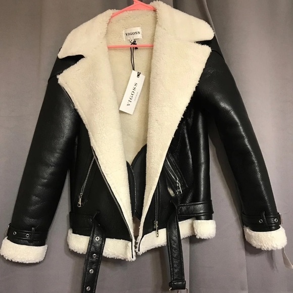 Vigoss Jackets & Blazers - Fur Trimmed Leather Jacket